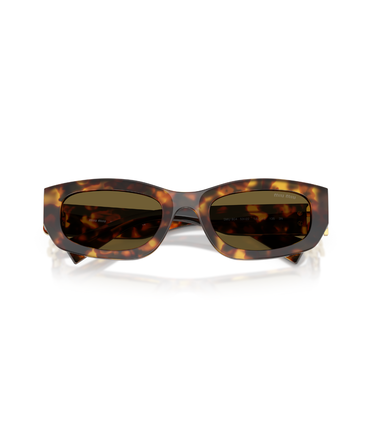 New MIU MIU Sunglasses Brown Square Gold Full Rim 56mm MIU MIU Miu Miu MU B05S XL (51 - 21) with Brown lenses and Tortoise  main image 3
