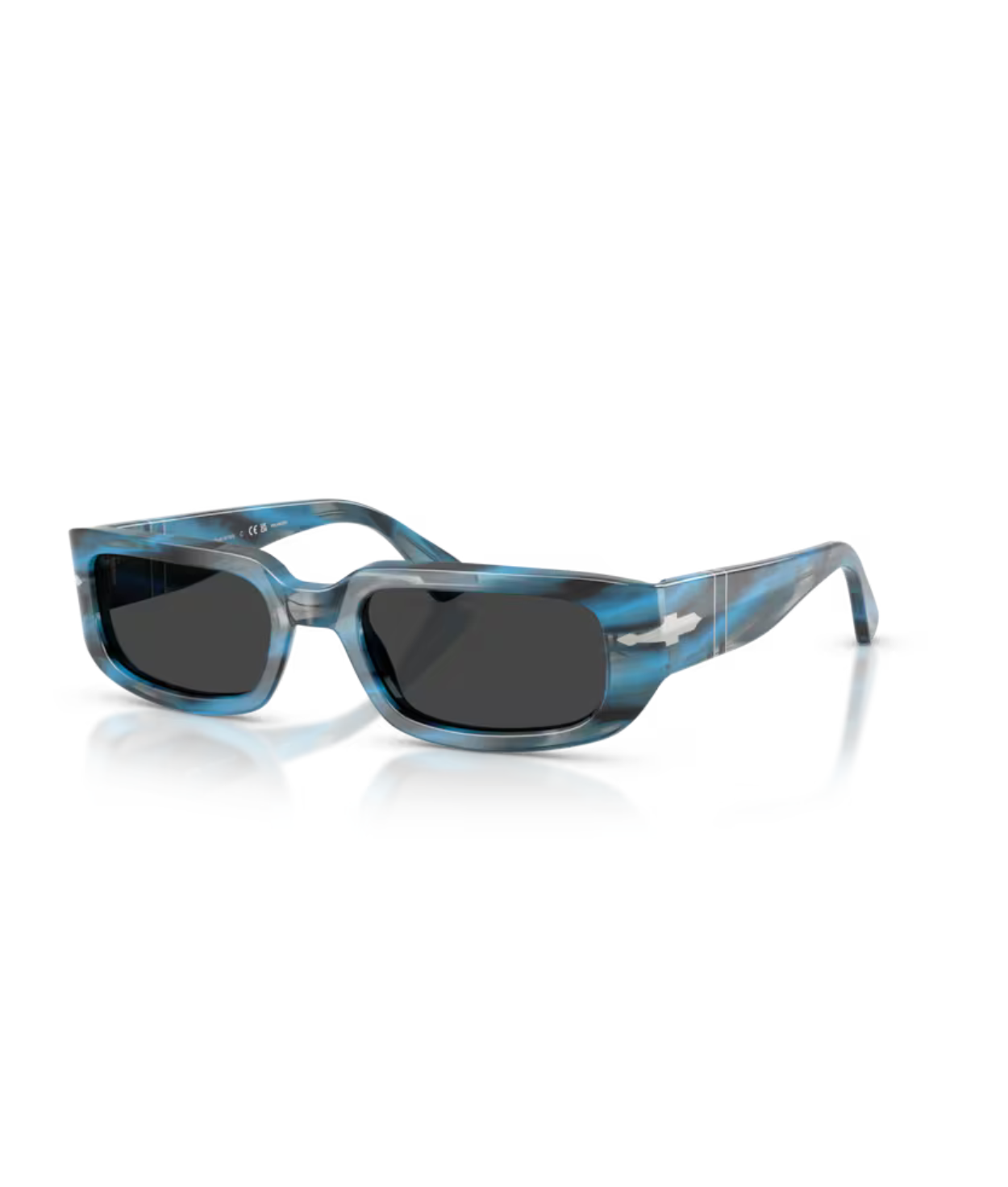 Striped blue and grey-Polarized black