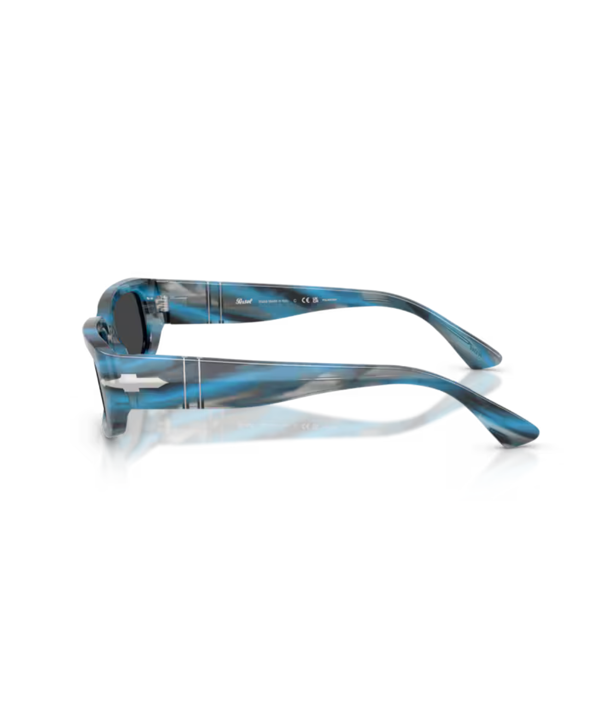 Striped blue and grey-Polarized black