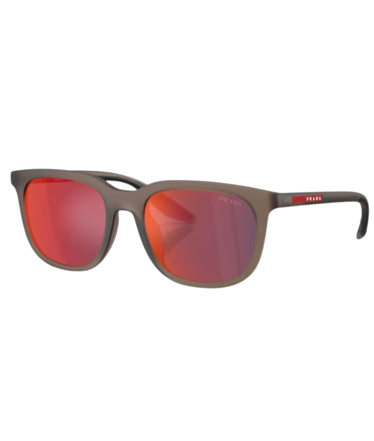 Frosted brown-Dark grey mirror blue/red