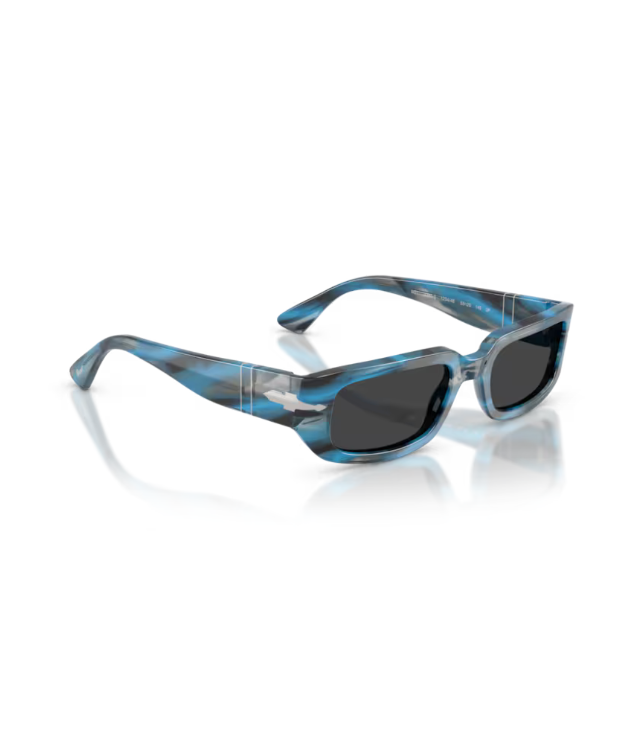 Striped blue and grey-Polarized black
