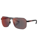 Rubber black-Dark grey mirror blue/red