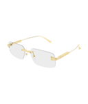 Cartier Santos CT0655O rimless rectangle eyeglasses in Gold, three-quarter view