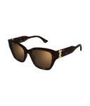Cartier C de Cartier CT0666S cat eye sunglasses in Havana-Brown, three-quarter view