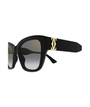 Cartier C de Cartier CT0666S cat eye sunglasses in Black-Grey, side view