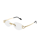 Cartier C de Cartier CT0665OJ rimless round eyeglasses in Gold, three-quarter view