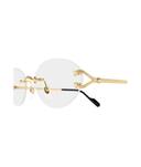 Cartier C de Cartier CT0665OJ rimless round eyeglasses in Gold, side view