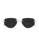 Cartier Décor C CT0661S rimless round sunglasses in Silver-Grey, front view