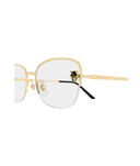Cartier Panthère CT0679O semi-rimless rectangle eyeglasses in Gold, side view