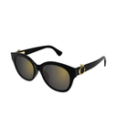 Cartier Panthère CT0680SK cat eye sunglasses in Black-Grey, three-quarter view