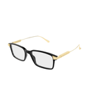 Cartier Santos CT0653O rectangle eyeglasses in Black, three-quarter view