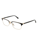 Gucci GG0131O rectangle eyeglasses in Black, three-quarter view