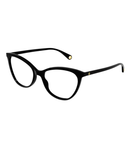 Gucci GG1079O cat eye eyeglasses in Black, three-quarter view