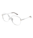 Gucci GG1417OA oval eyeglasses in Silver, three-quarter view