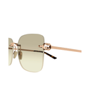 Gucci GG2229SA butterfly sunglasses in Gold-Brown, side view