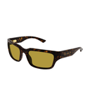 Gucci GG2240S rectangle sunglasses in Havana-Yellow, three-quarter view