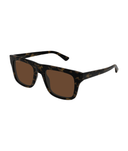 Gucci GG2242S rectangle sunglasses in Havana-Brown, three-quarter view