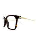 Gucci GG2252O rectangle eyeglasses in Havana, side view