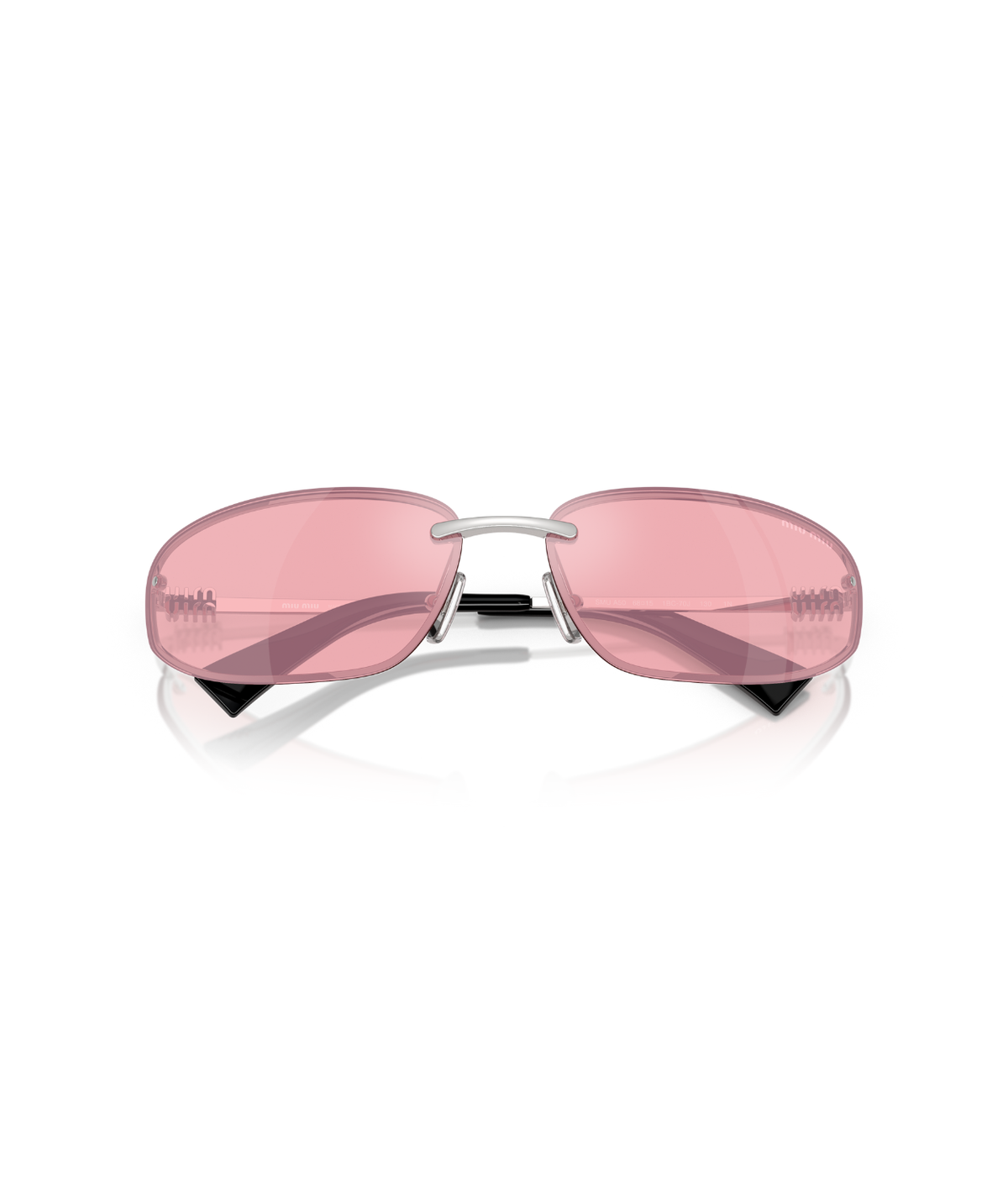 Miu Miu Silver and Pink Sunglasses Pink Beg Shaded Lenses Miu Miu Logo Sunglasses | Miu Miu main image 3