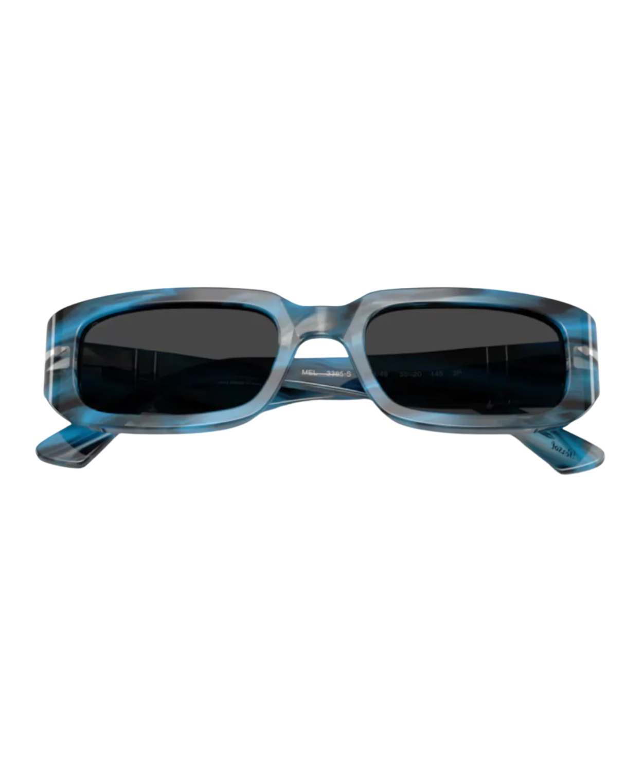Striped blue and grey-Polarized black