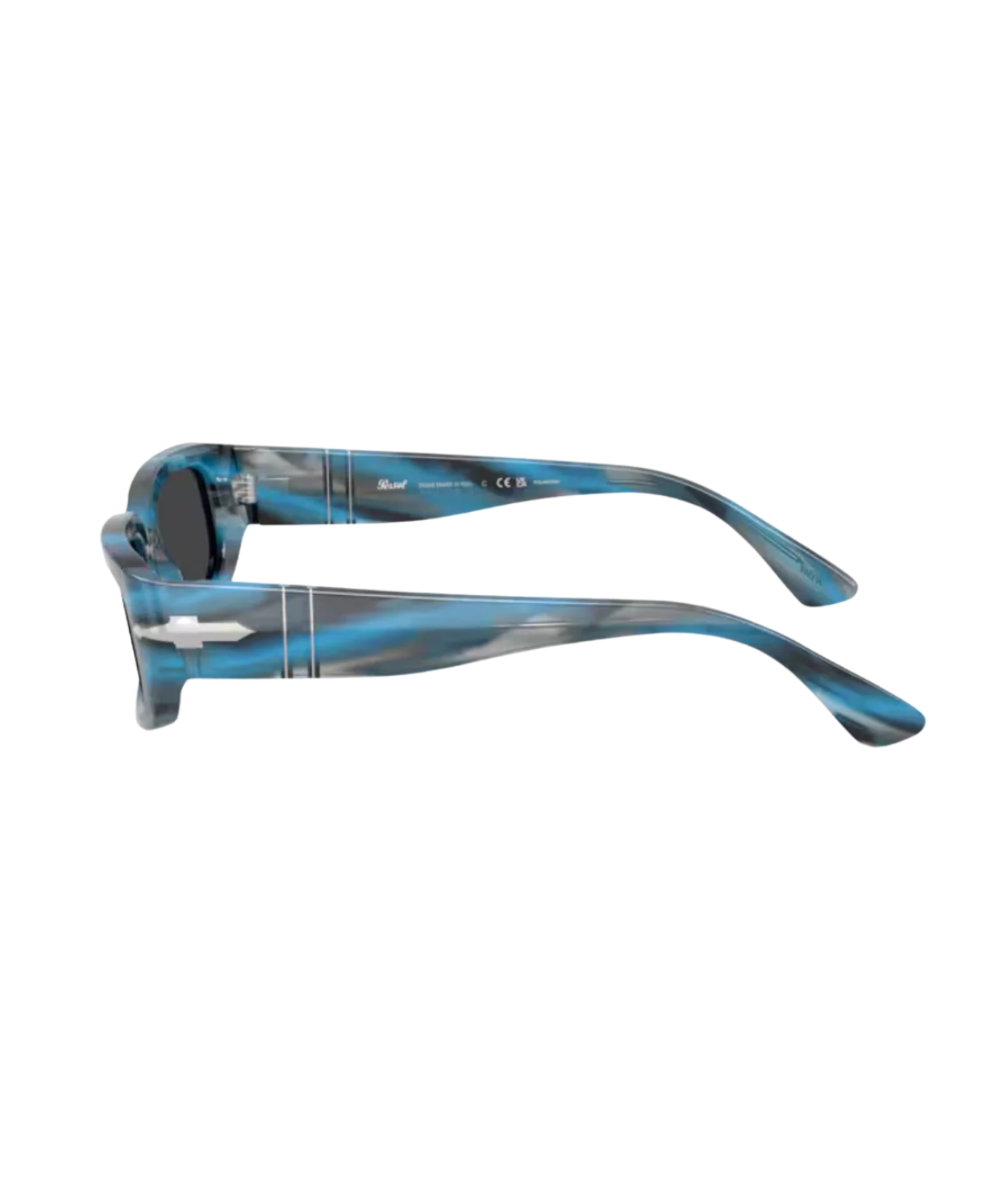 Striped blue and grey-Polarized black