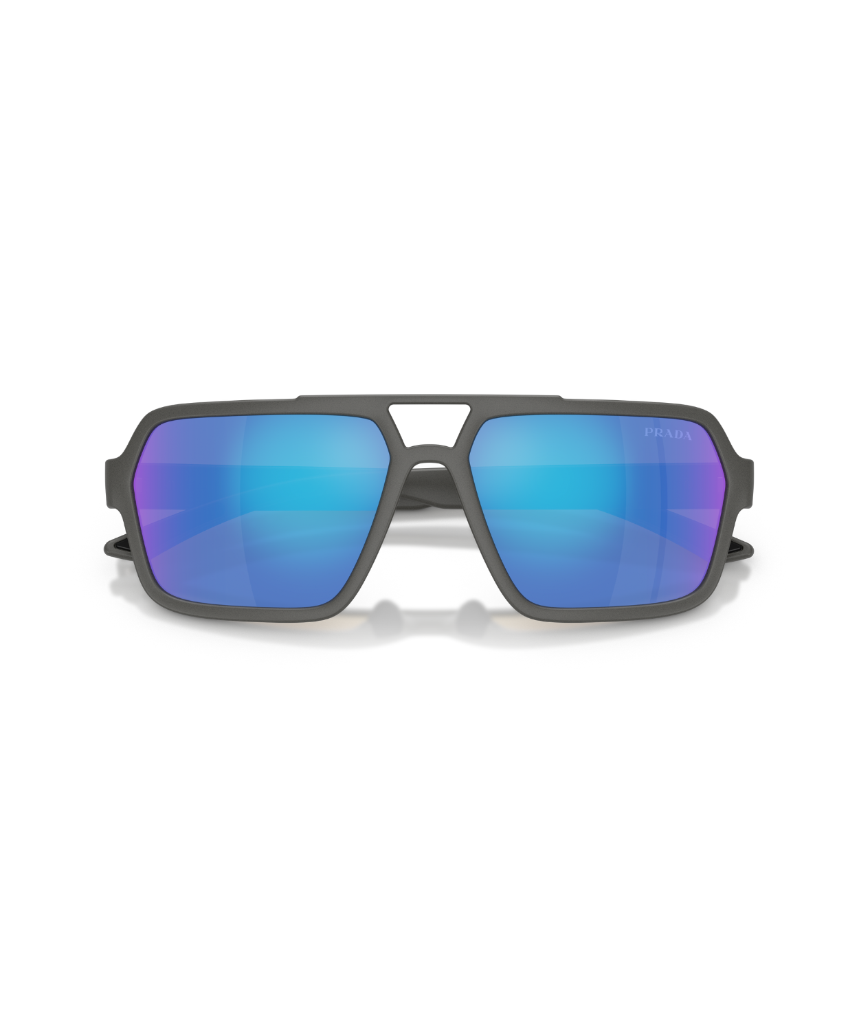 Grey silver-Light green mirror blue