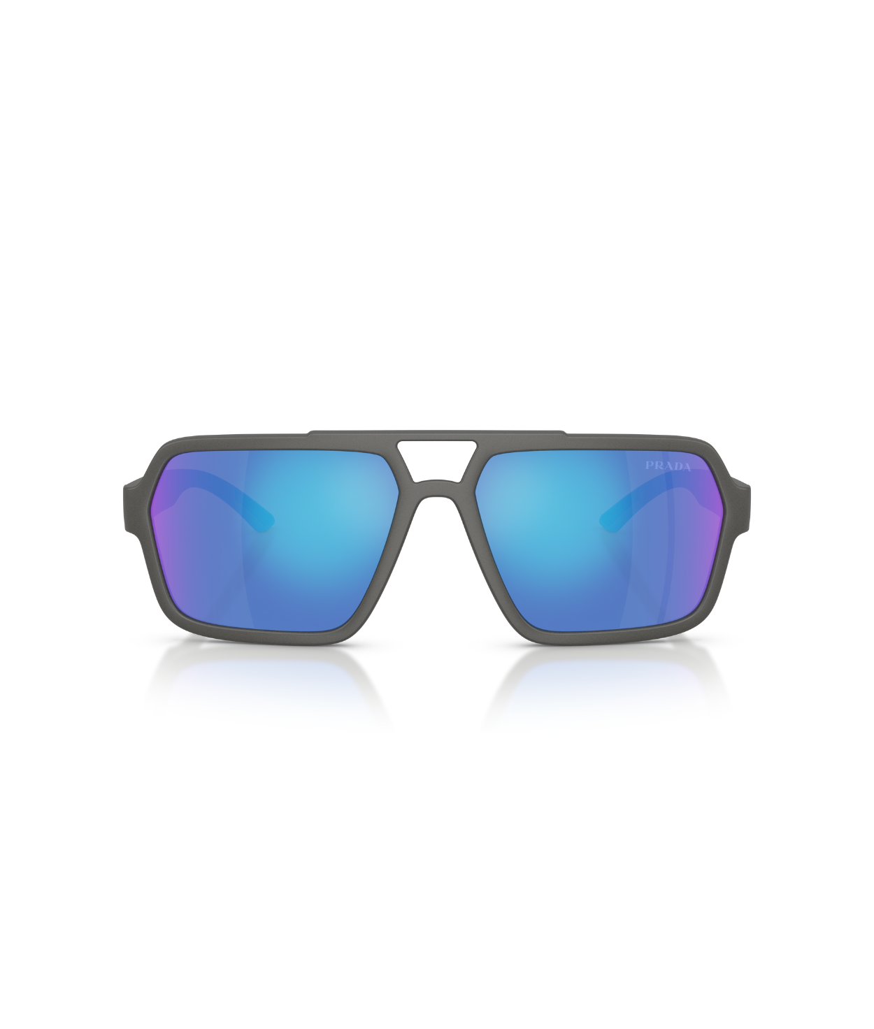 Grey silver-Light green mirror blue