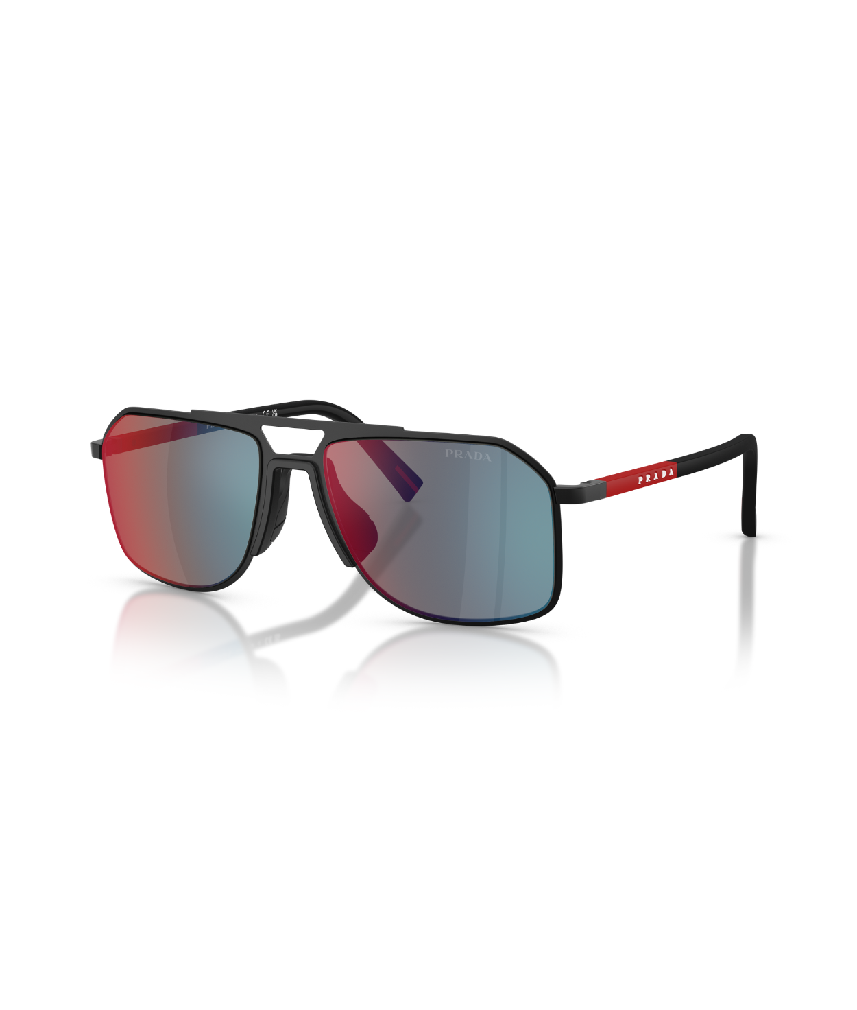 Matte black-Dark grey mirror blue/red