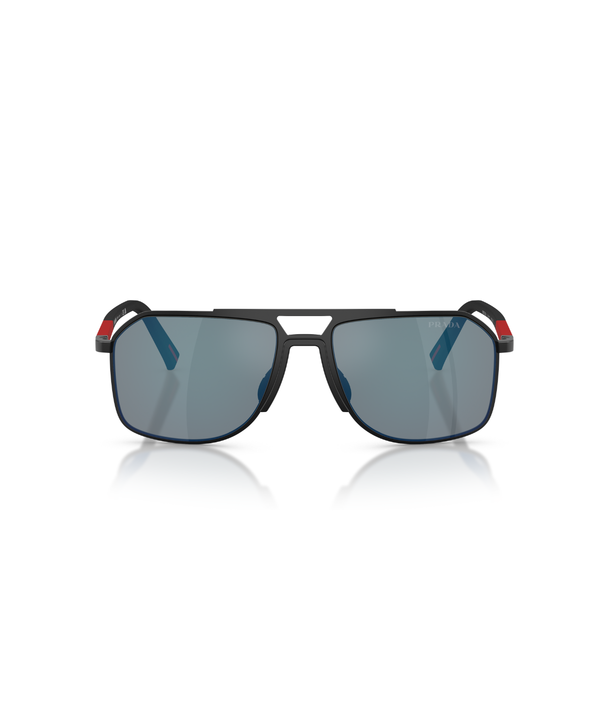 Matte black-Dark grey mirror blue/red