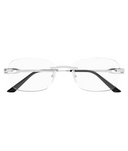 Cartier Décor C CT0290O rimless square eyeglasses in Silver, front view