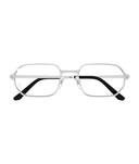 Cartier Décor C CT0442O geometric eyeglasses in Shiny Silver-Transparent, front view