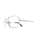 Cartier Décor C CT0442O geometric eyeglasses in Shiny Silver-Transparent, side view