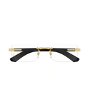 Cartier Santos CT0513O rimless rectangle eyeglasses in Gold / Black Wood, front view