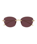 Cartier Trinity CT0685S rimless butterfly sunglasses in Gold-Red, front view